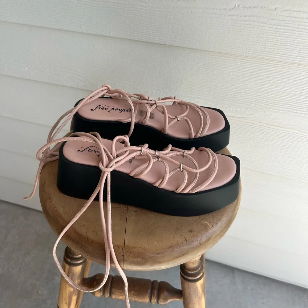 Free People Georgie Wrap Wedge Sandals